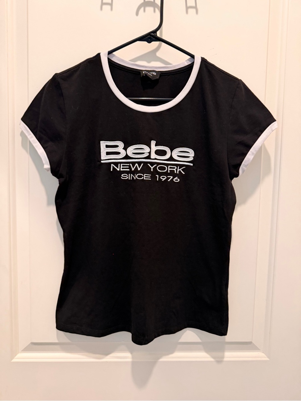 Bebe New York Since 1976
Black White Ringer T-Shirt
Size Large